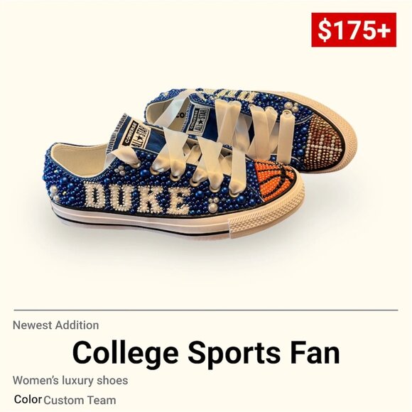 Chuck Taylor Rhinestone Pearl Bling Shoes - Picture 3 of 4